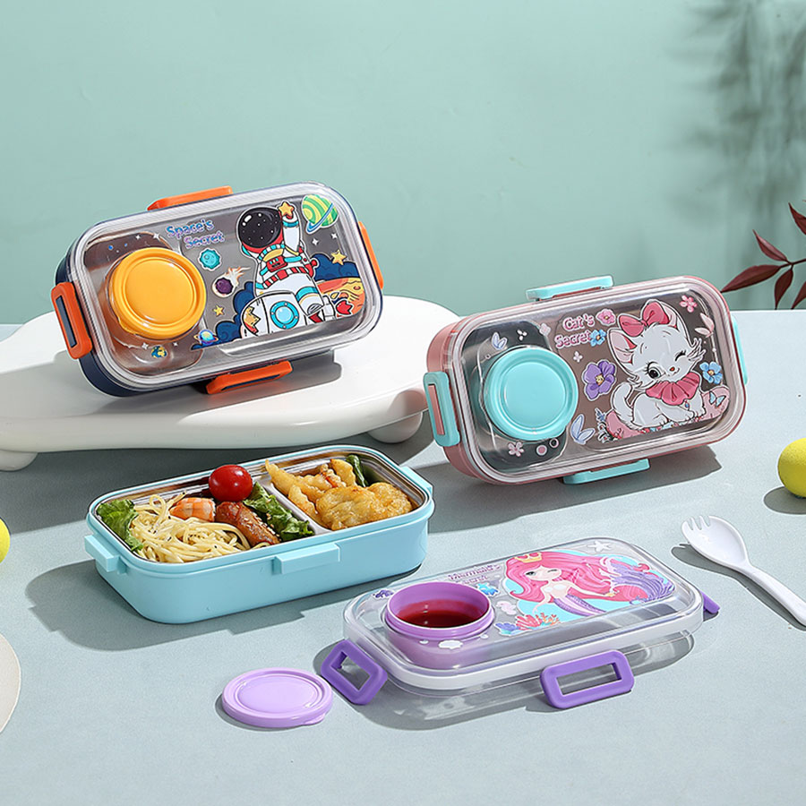 彩光卡通不銹鋼餐盒(